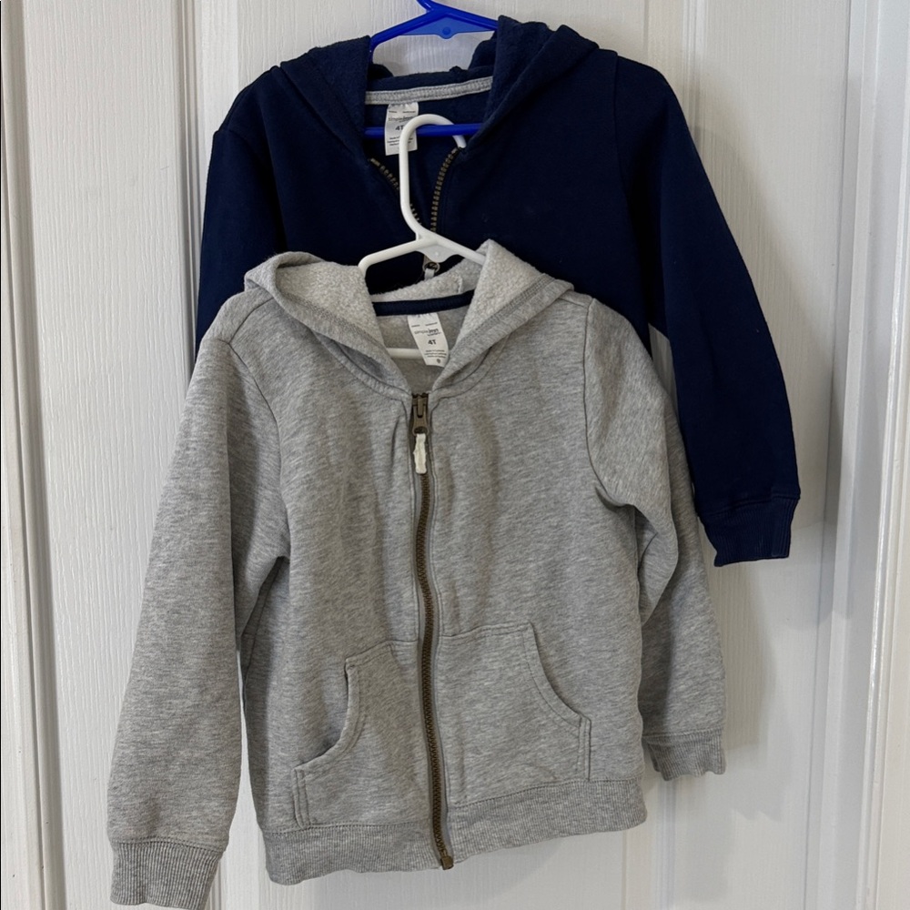 Carter's Gray & Navy Blue Zip-Up Hoodie for Kids